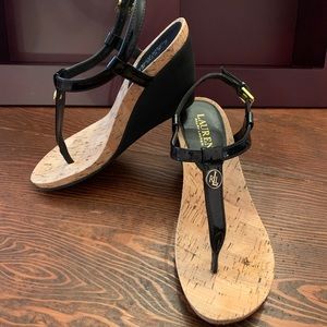 LAUREN RALPH LAUREN black platform sandal